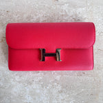 Pre-Owned HERMES Constance Rouge Tomate Long Wallet