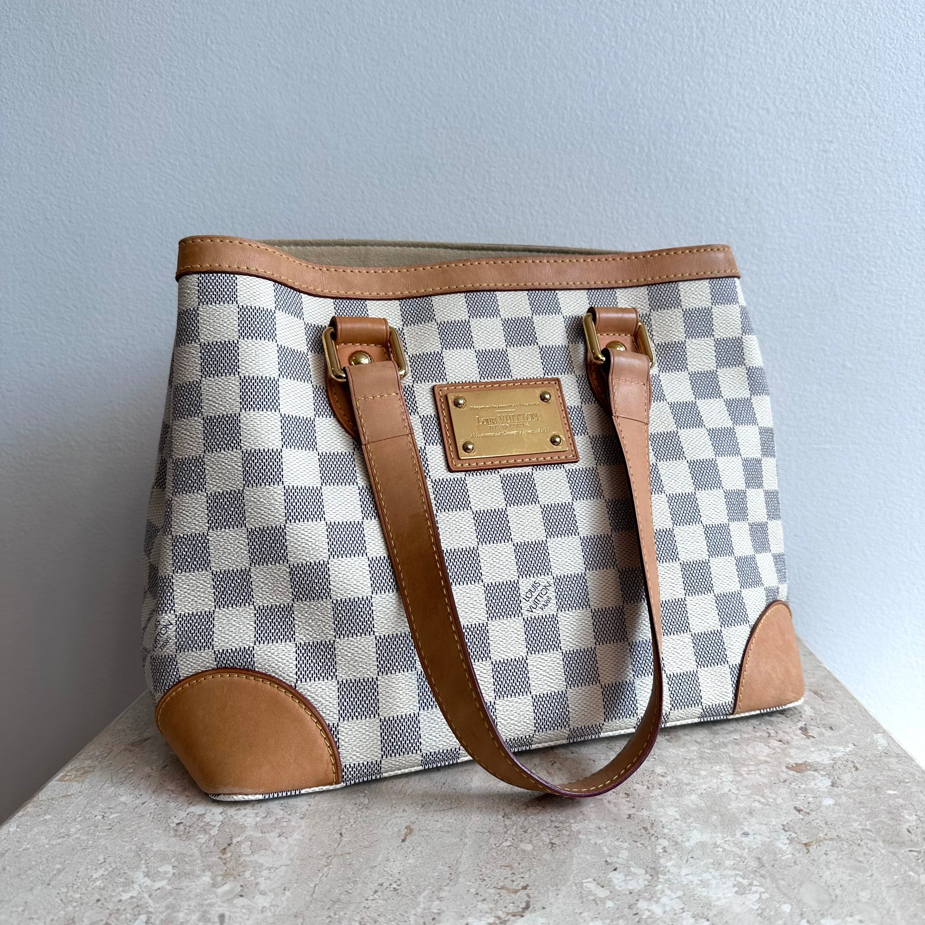 Pre-Ownedd LOUIS VUITTON Damier Azur Hampstead PM