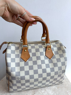 Pre-Owned LOUIS VUITTON Damier Azur Speedy 25
