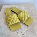 Pre-Owned BOTTEGA VANETA Yellow Quilted Leather Lido Flats size 38.5
