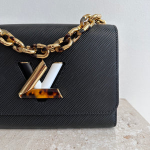 Pre-Owned LOUIS VUITTON Black Epi Tortoiseshell Twist MM Bag