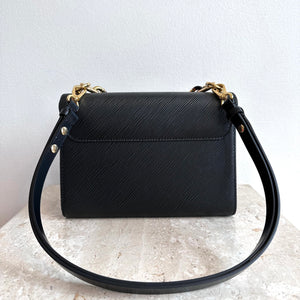 Pre-Owned LOUIS VUITTON Black Epi Tortoiseshell Twist MM Bag