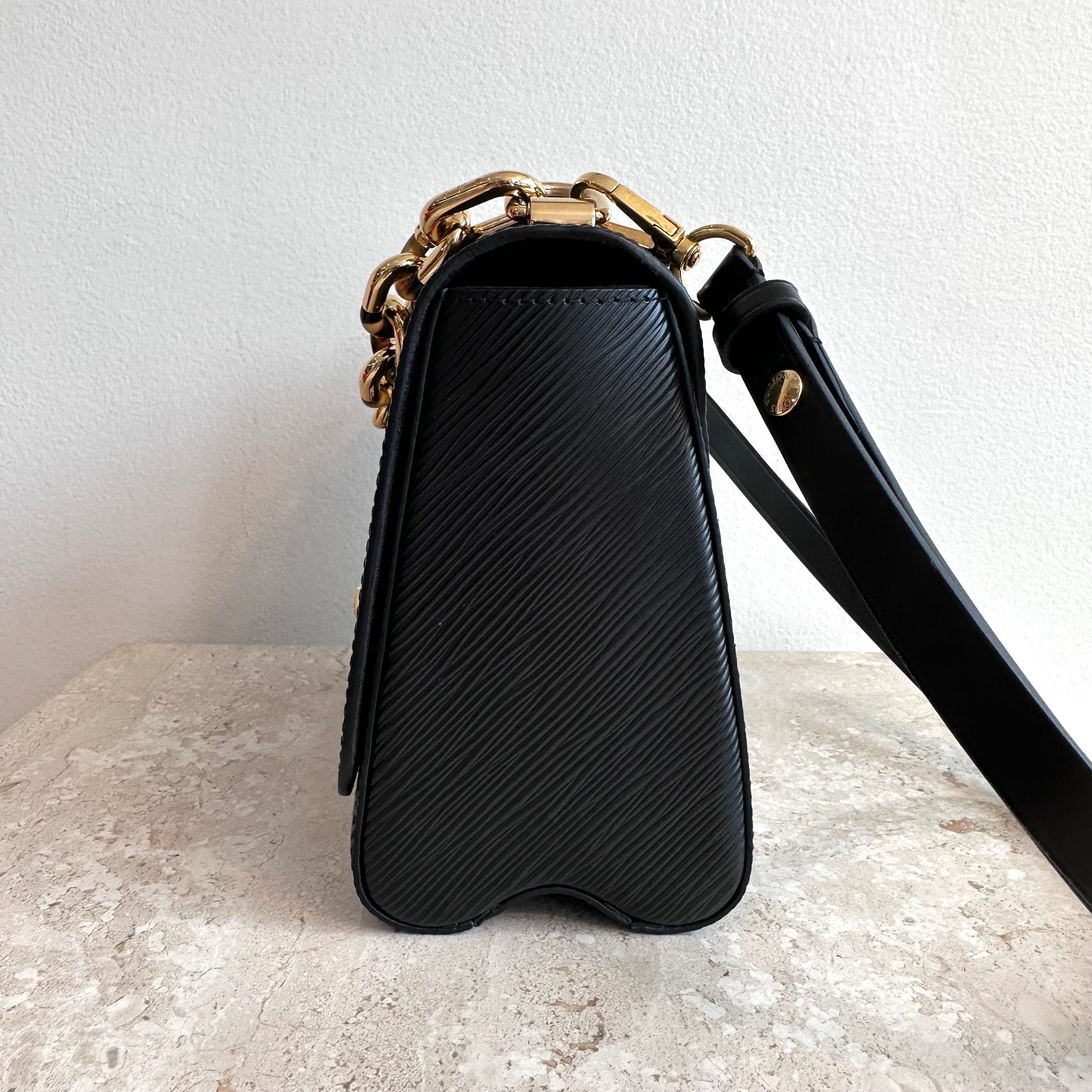 Pre-Owned LOUIS VUITTON Black Epi Tortoiseshell Twist MM Bag