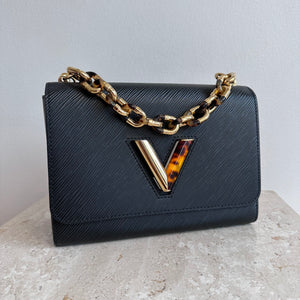 Pre-Owned LOUIS VUITTON Black Epi Tortoiseshell Twist MM Bag