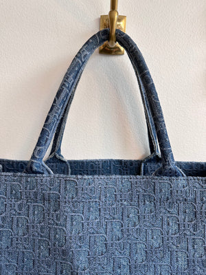 Pre-Owned DIOR Large Oblique Denim Book Tote