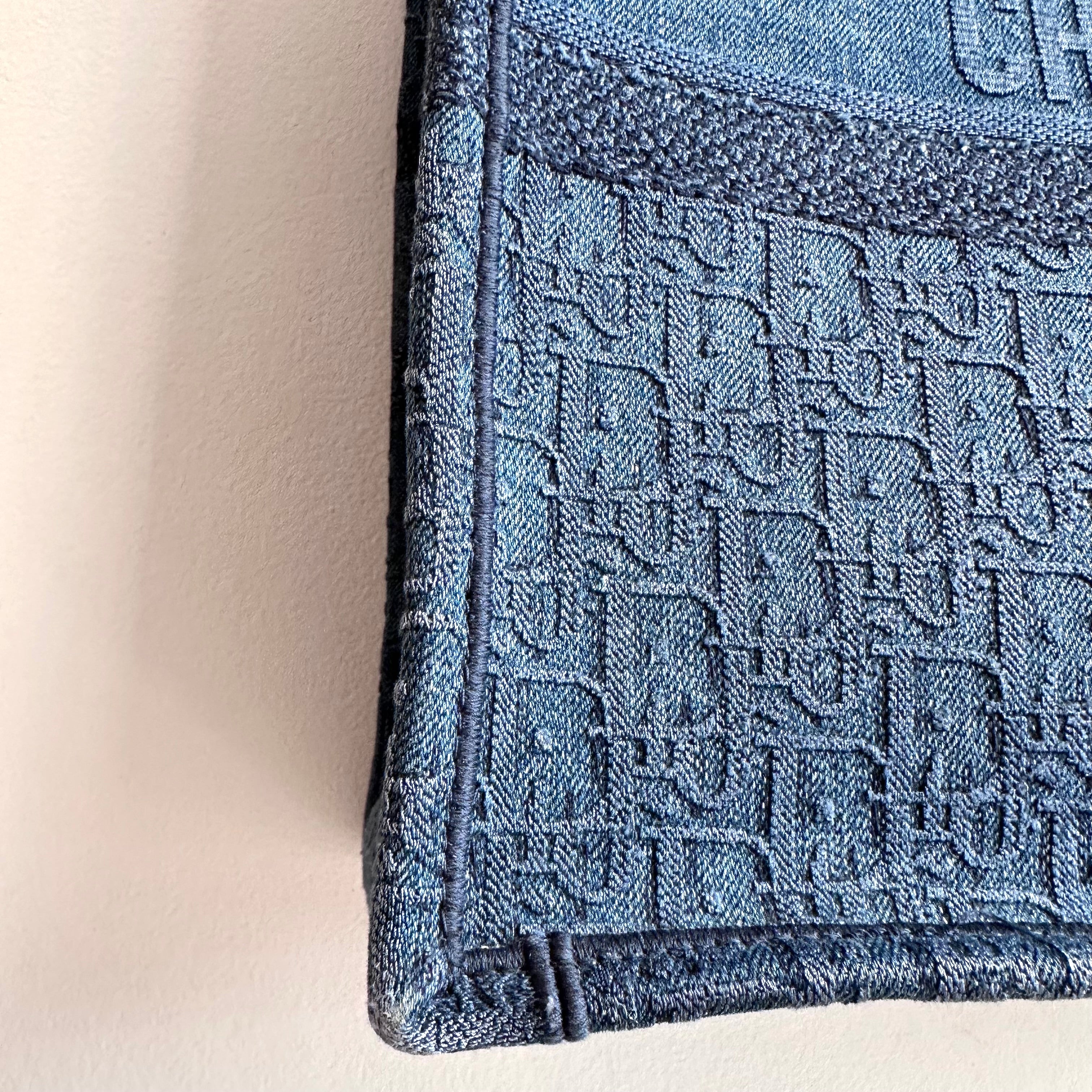 Pre-Owned DIOR Large Oblique Denim Book Tote