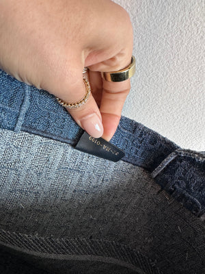 Pre-Owned DIOR Large Oblique Denim Book Tote