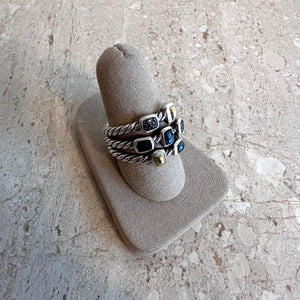 Pre-Owned DAVID YURMAN Hematite And Diamond Onyx Confetti Ring