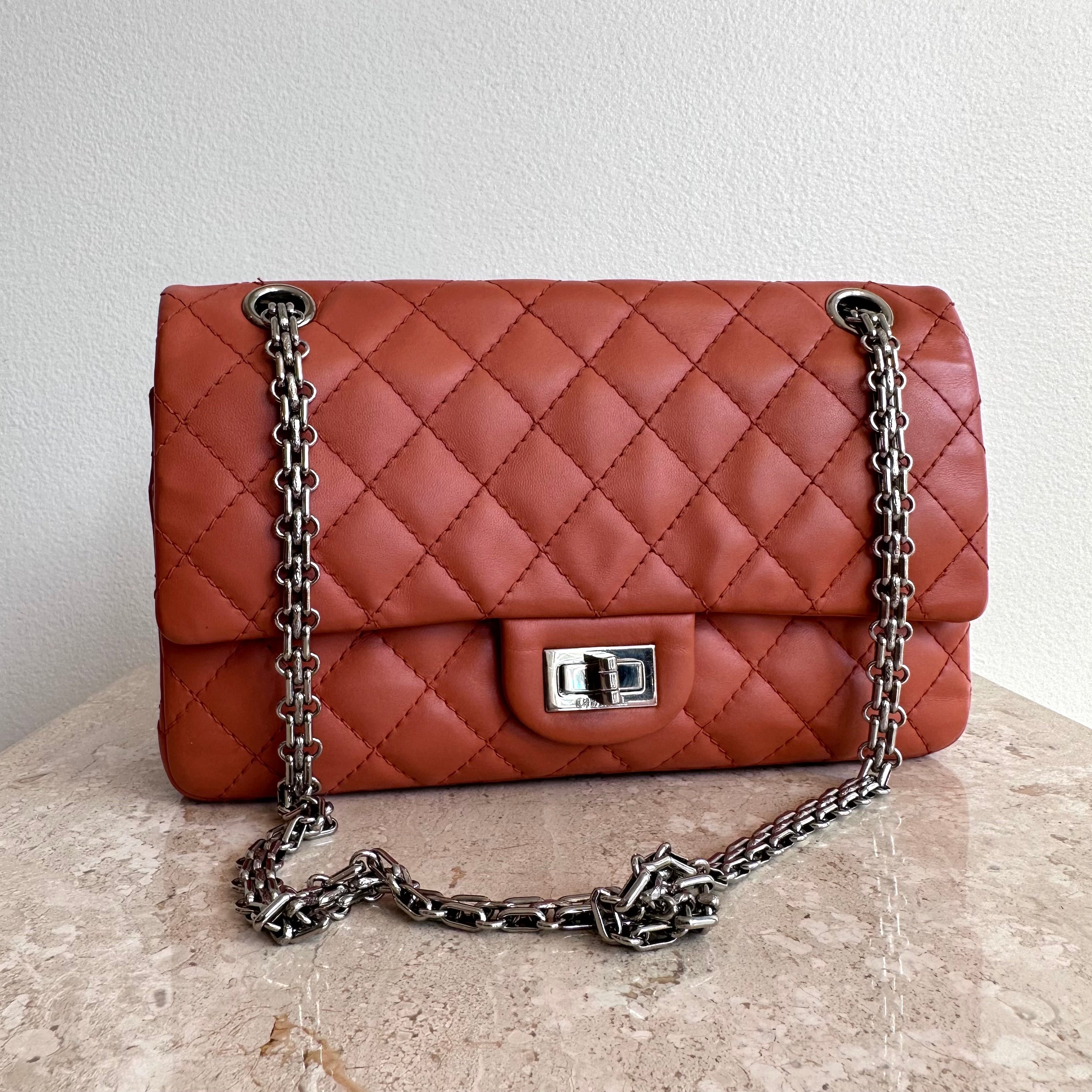 Pre-Owned CHANEL Apricot Quilted Sheepskin 2.55 Reissue Mini Flap