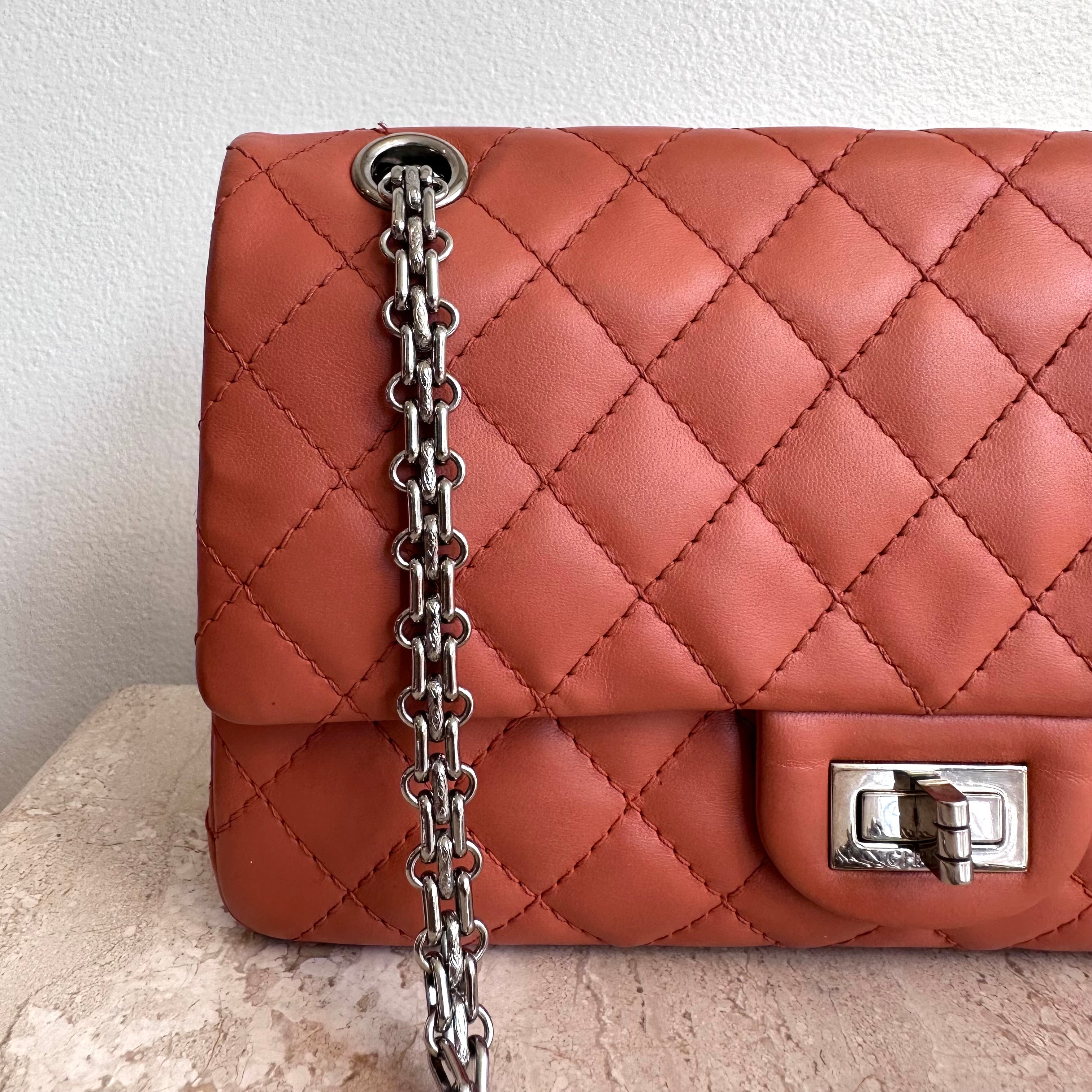 Pre-Owned CHANEL Apricot Quilted Sheepskin 2.55 Reissue Mini Flap