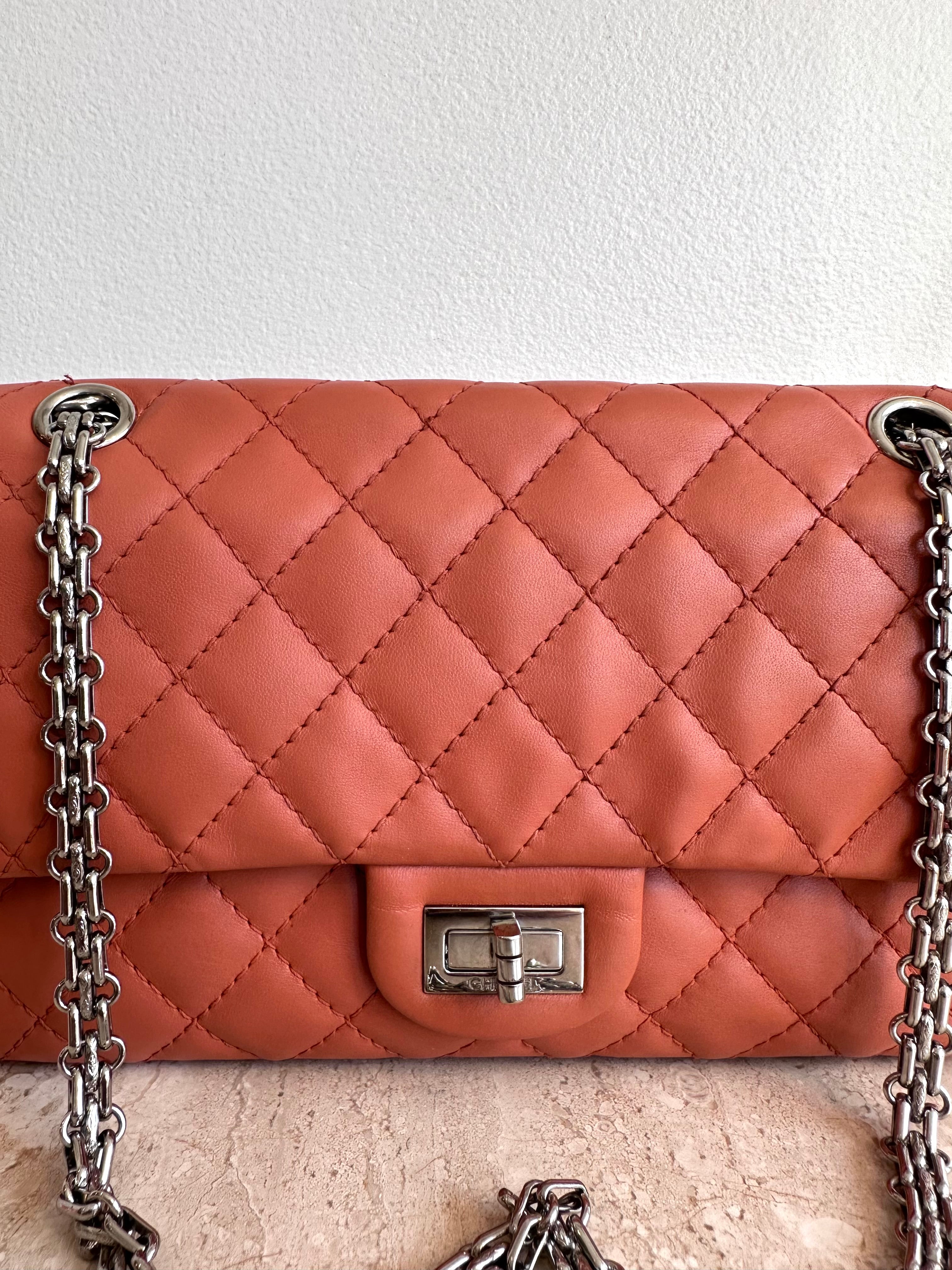 Pre-Owned CHANEL Apricot Quilted Sheepskin 2.55 Reissue Mini Flap