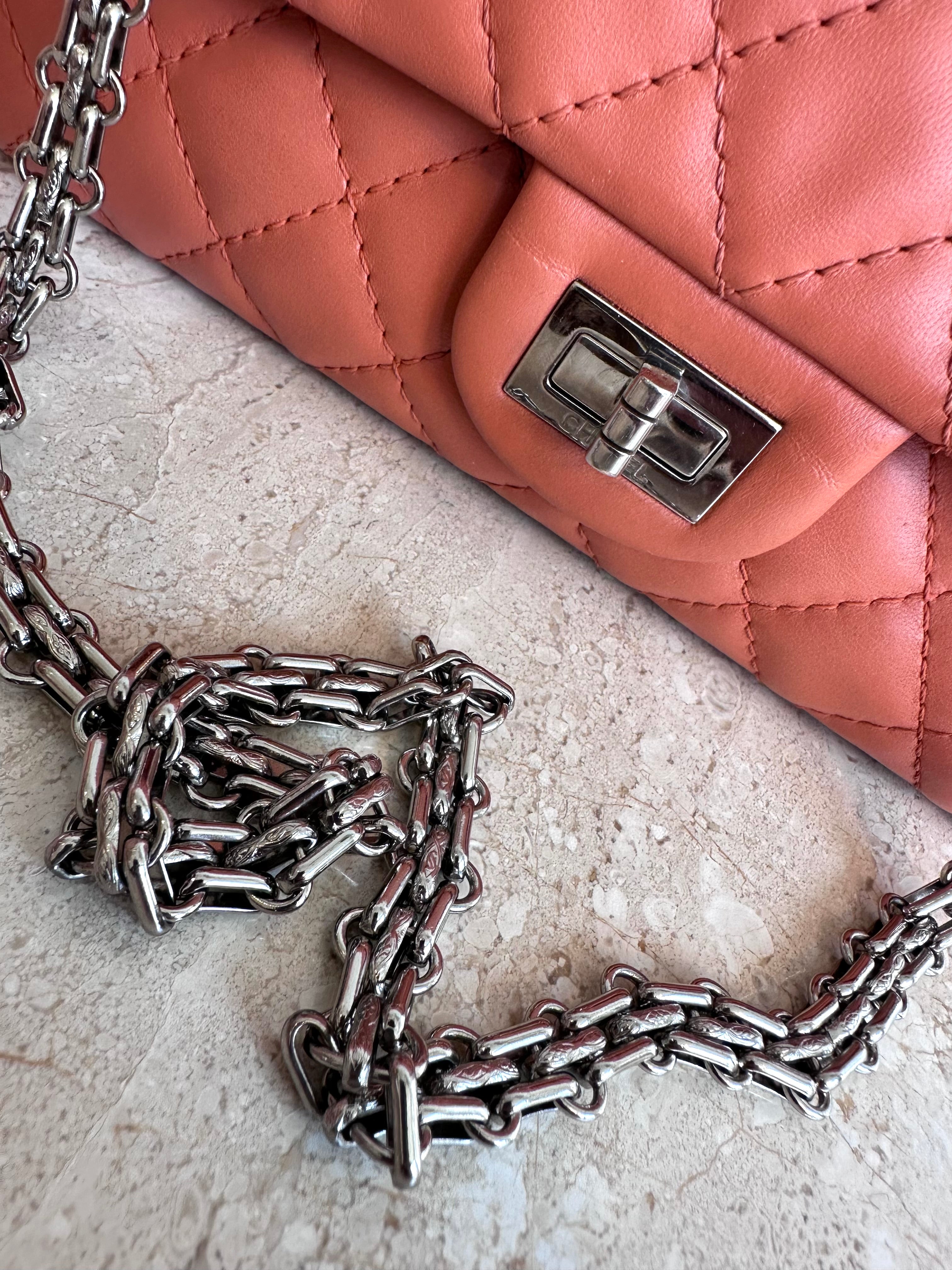 Pre-Owned CHANEL Apricot Quilted Sheepskin 2.55 Reissue Mini Flap