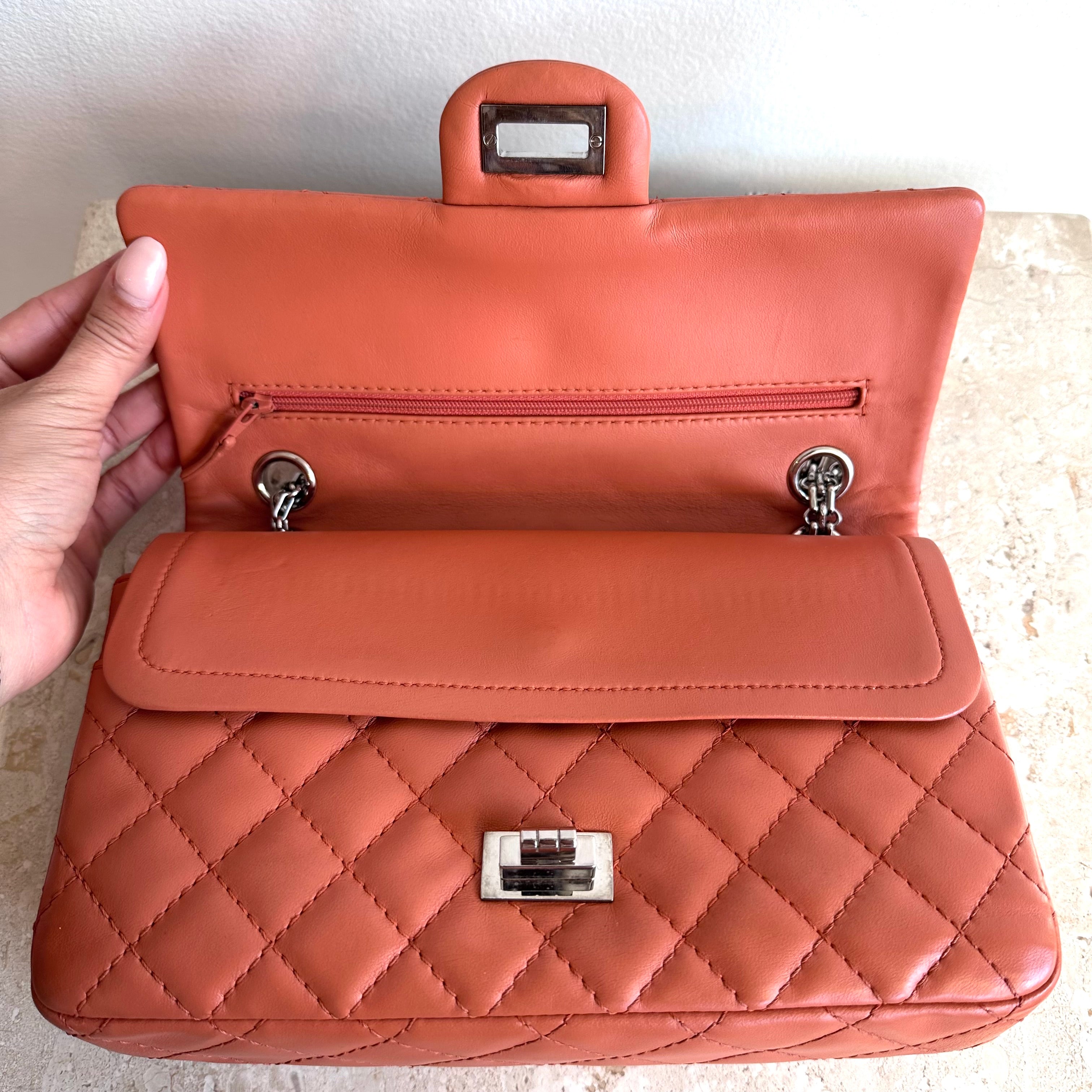Pre-Owned CHANEL Apricot Quilted Sheepskin 2.55 Reissue Mini Flap