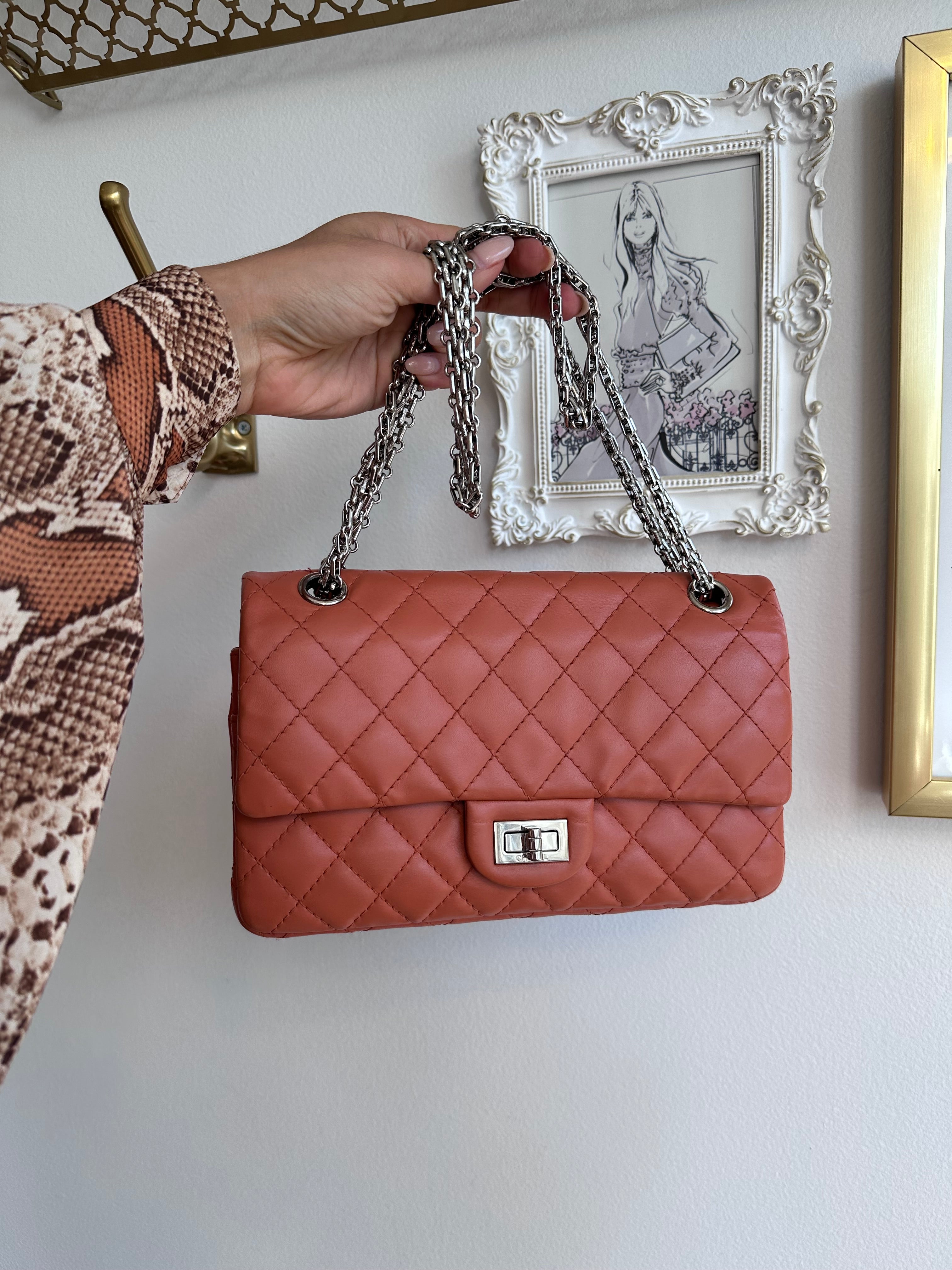Pre-Owned CHANEL Apricot Quilted Sheepskin 2.55 Reissue Mini Flap