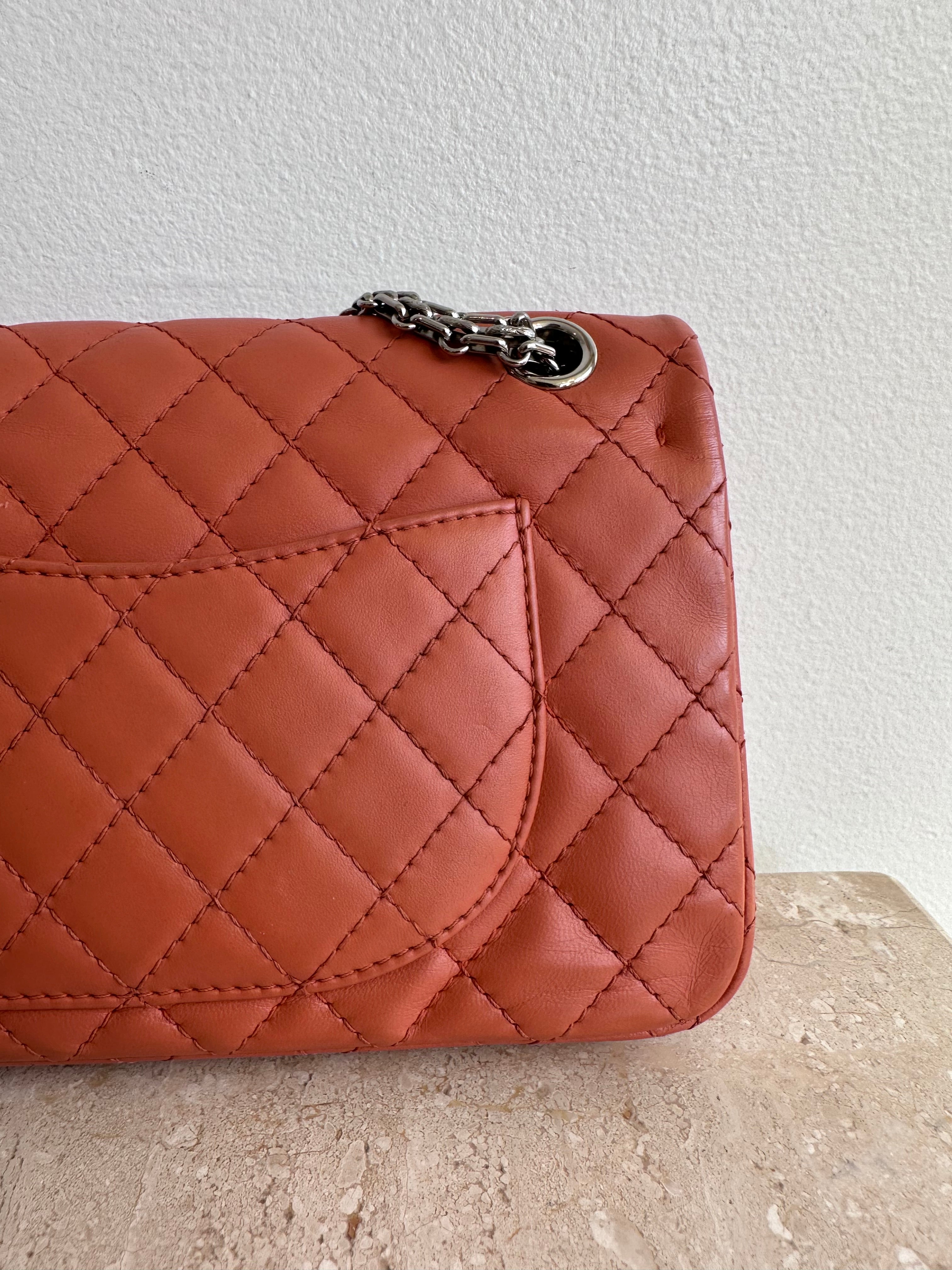 Pre-Owned CHANEL Apricot Quilted Sheepskin 2.55 Reissue Mini Flap