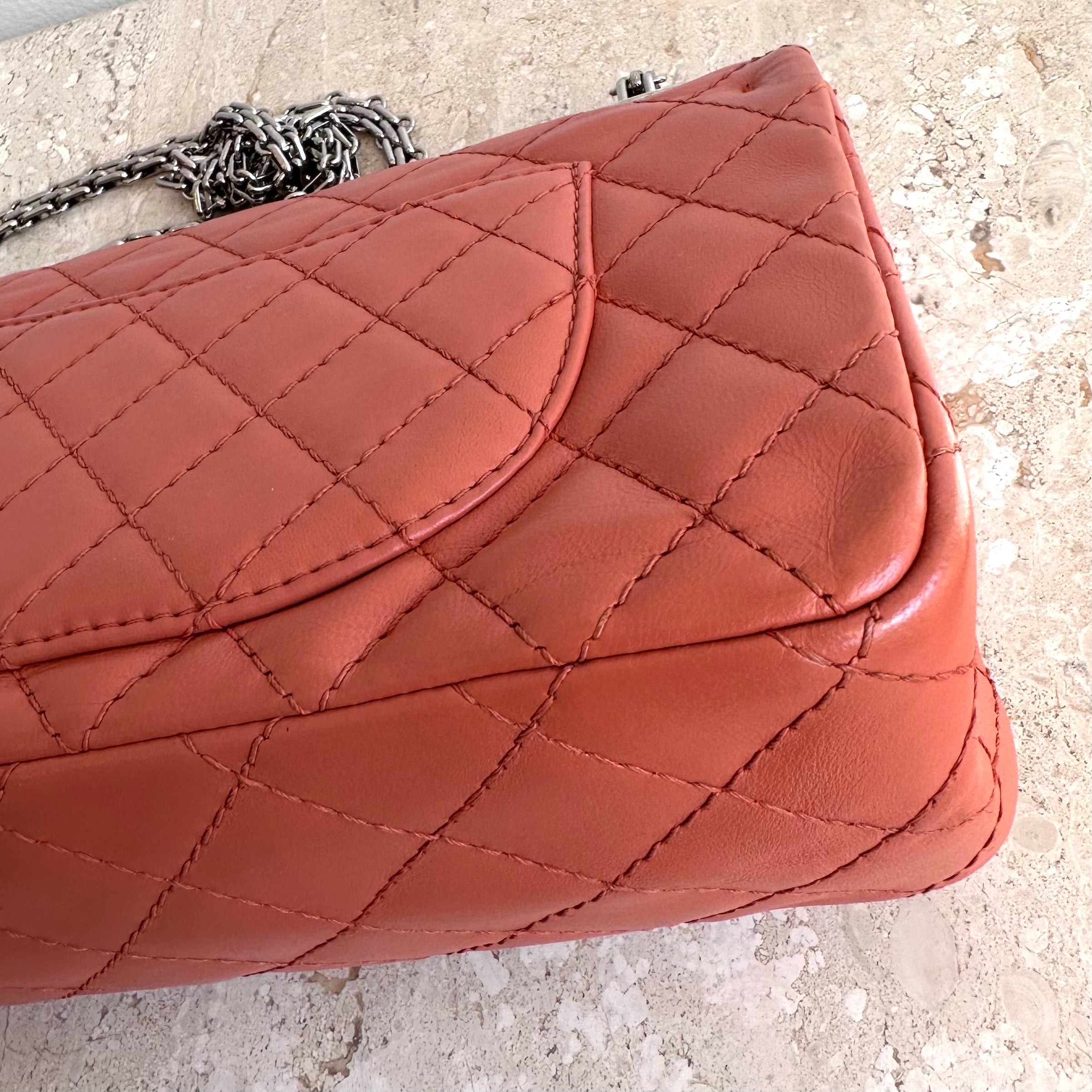 Pre-Owned CHANEL Apricot Quilted Sheepskin 2.55 Reissue Mini Flap