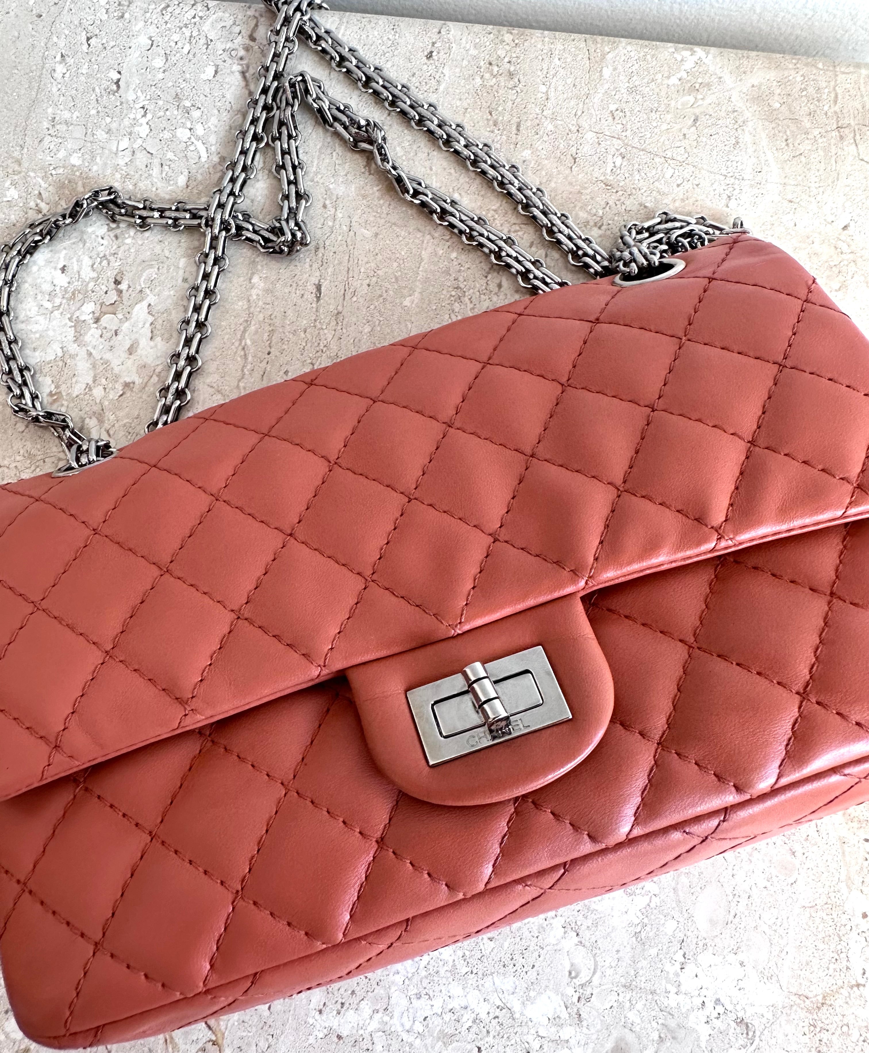 Pre-Owned CHANEL Apricot Quilted Sheepskin 2.55 Reissue Mini Flap