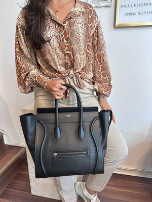 Pre-Owned CELINE Black Leather Phantom Luggage Tote