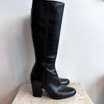 Pre-Owed P Black Knee High Boots Size 38.5