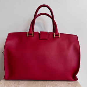 Pre-Owned SAINT LAURENT Red Cabas Chic Medium Tote