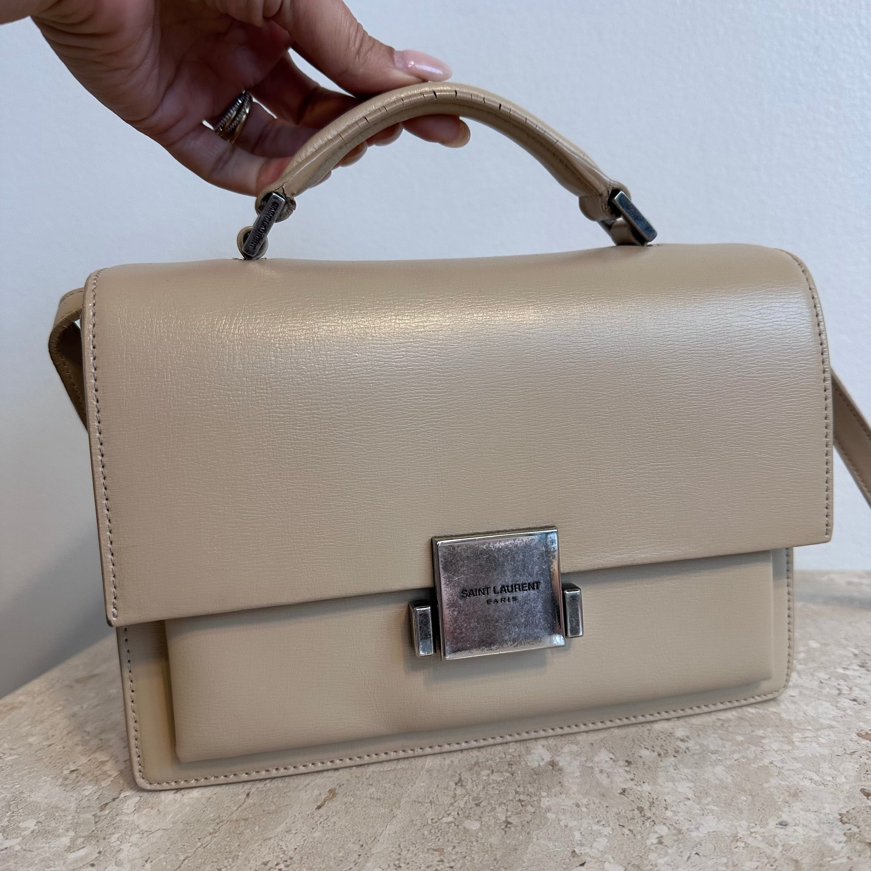 Pre-Owned SAINT LAURENT Beige Leather Bellechasse Bag