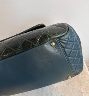 Pre-Owned CHANEL Dark Green Quilted Lambskin Reissue Accordion Flap Bag