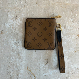 Louis Vuitton Pouch Reverse Monogram Trio Square Brown in Coated Canvas  with Gold-tone - US