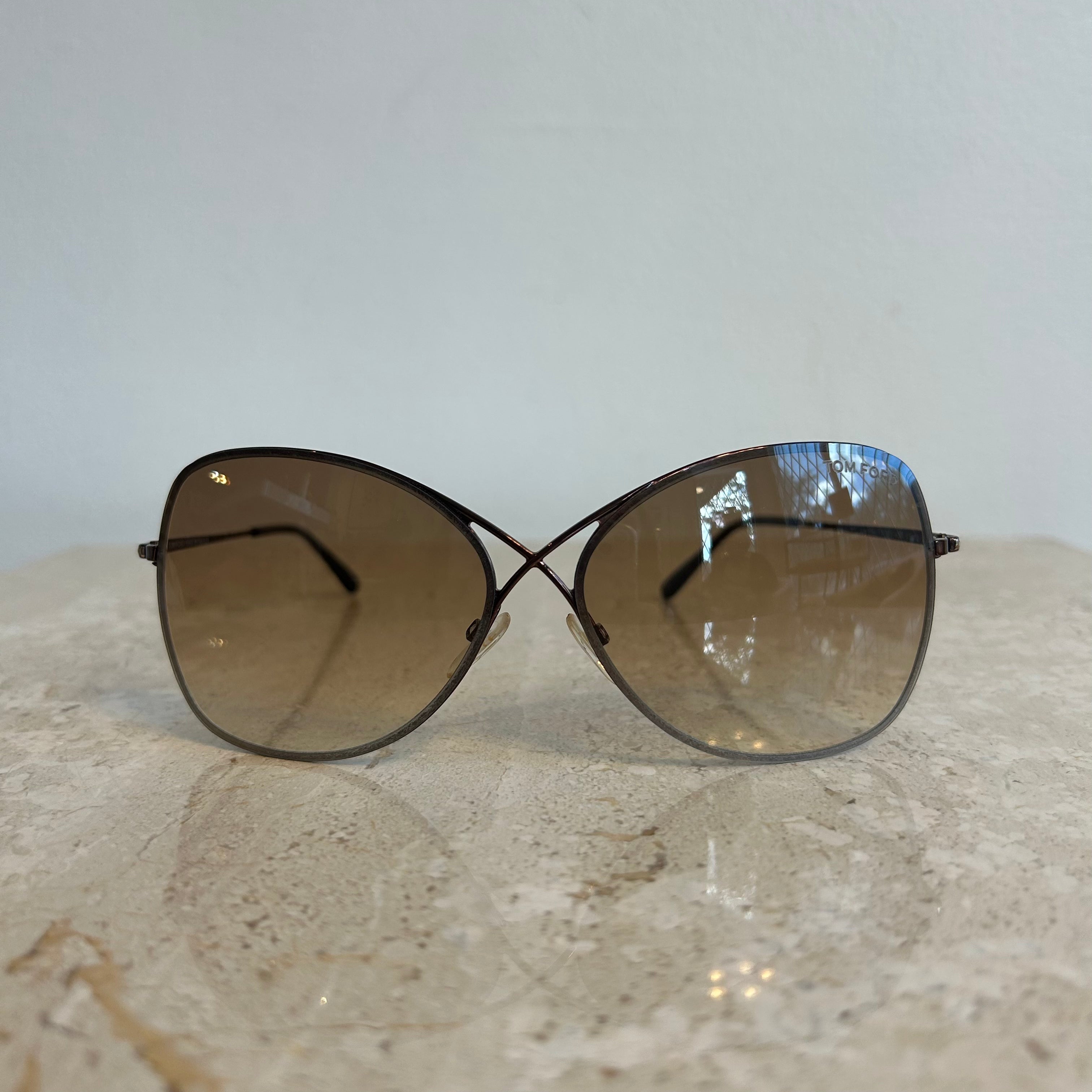 Pre-Owned TOM FORD Colette TF 250 Rose Gold Sunglasses