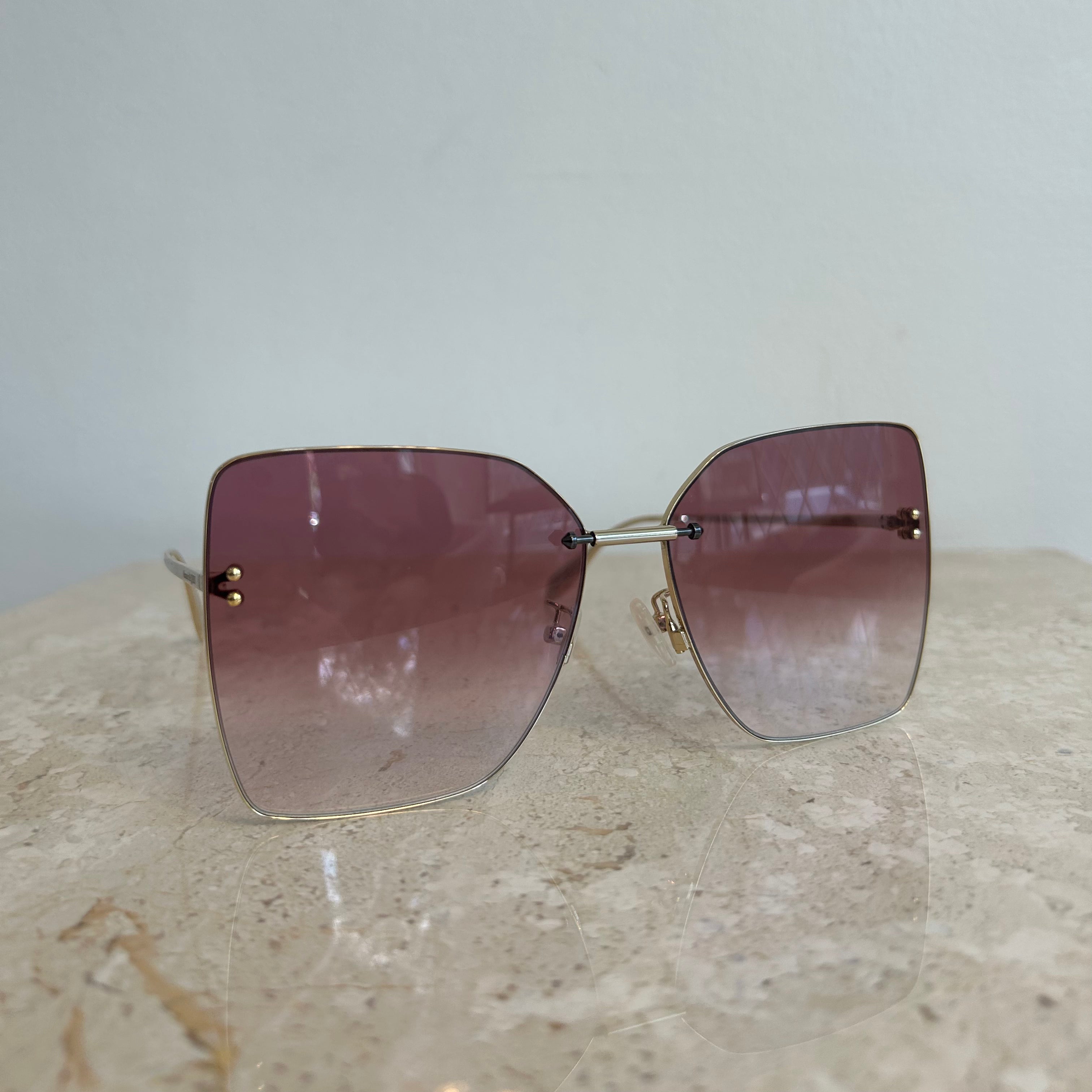 Pre-Owned ALEXANDER MCQUEEN AM0342S Violet/Gold Sunglasses