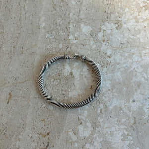 Pre-Owned DAVID YURMAN Sterling Silver Buckle Bracelet with Pavé Diamonds