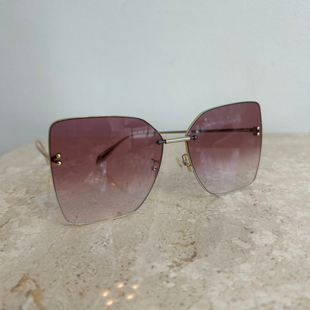 Pre-Owned ALEXANDER MCQUEEN AM0342S Violet/Gold Sunglasses