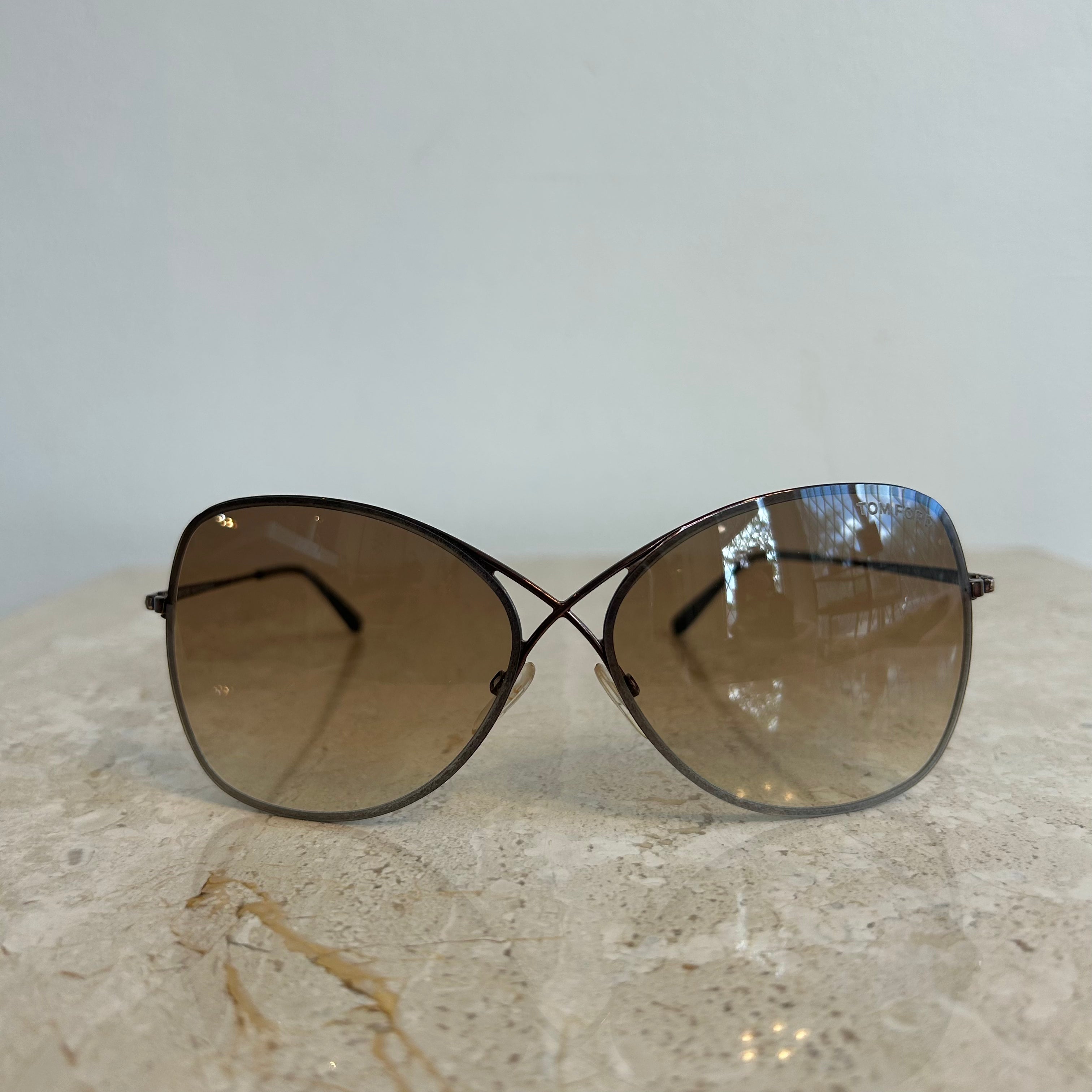 Pre-Owned TOM FORD Colette TF 250 Rose Gold Sunglasses