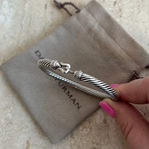 Pre-Owned DAVID YURMAN Sterling Silver Buckle Bracelet with Pavé Diamonds