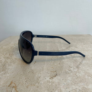 Pre-Owned GUCCI 6139/S Blue Matte Aviator Sunglasses