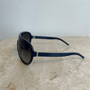 Pre-Owned GUCCI 6139/S Blue Matte Aviator Sunglasses