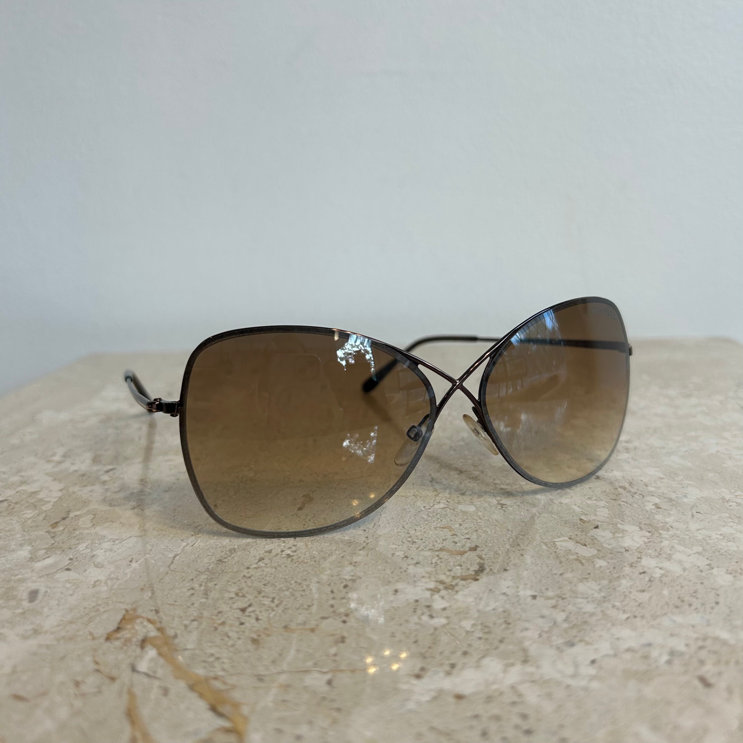 Pre-Owned TOM FORD Colette TF 250 Rose Gold Sunglasses