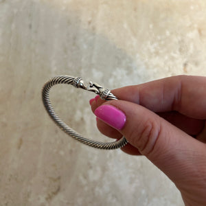 Pre-Owned DAVID YURMAN Sterling Silver Buckle Bracelet with Pavé Diamonds