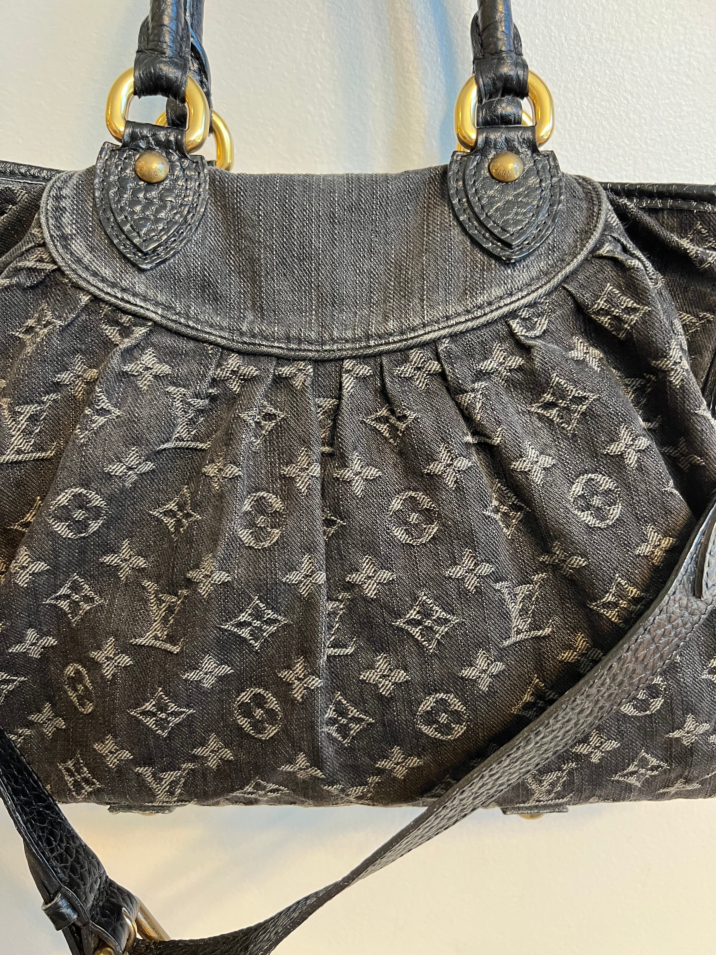 Louis Vuitton Monogram Denim Neo Cabby MM - Black Hobos, Handbags