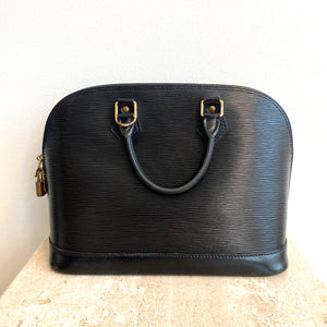 Louis Vuitton // Black Epi Alma PM Top Handle Bag – VSP Consignment