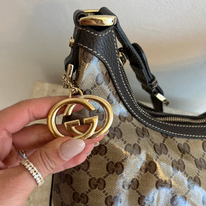 Pre-Owned GUCCI Crystal Coated GG Hobo