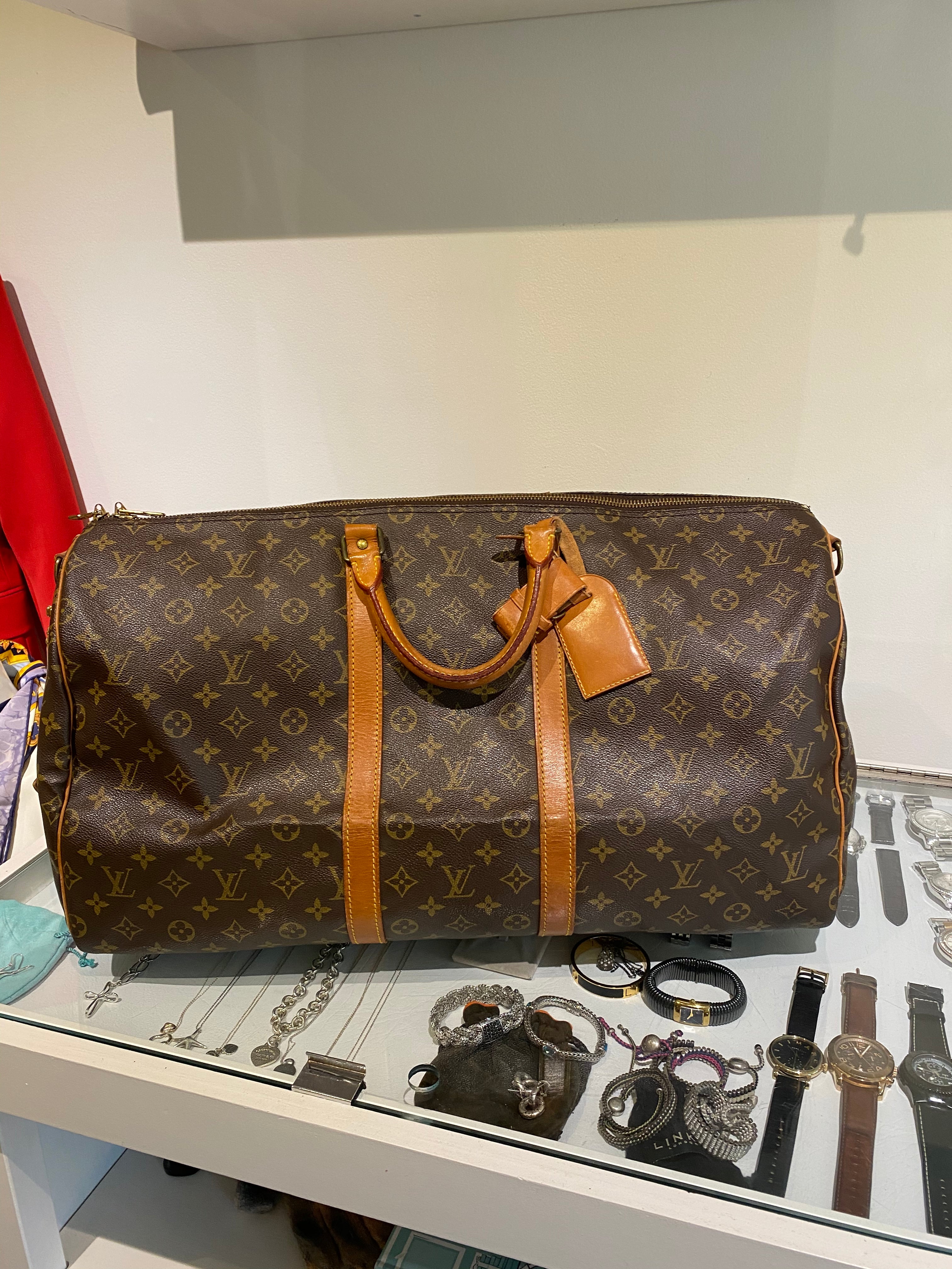 New Vintage x Louis Vuitton Speedy 35 with HandPainted Blue and White LV  Monogram Spades  Etc