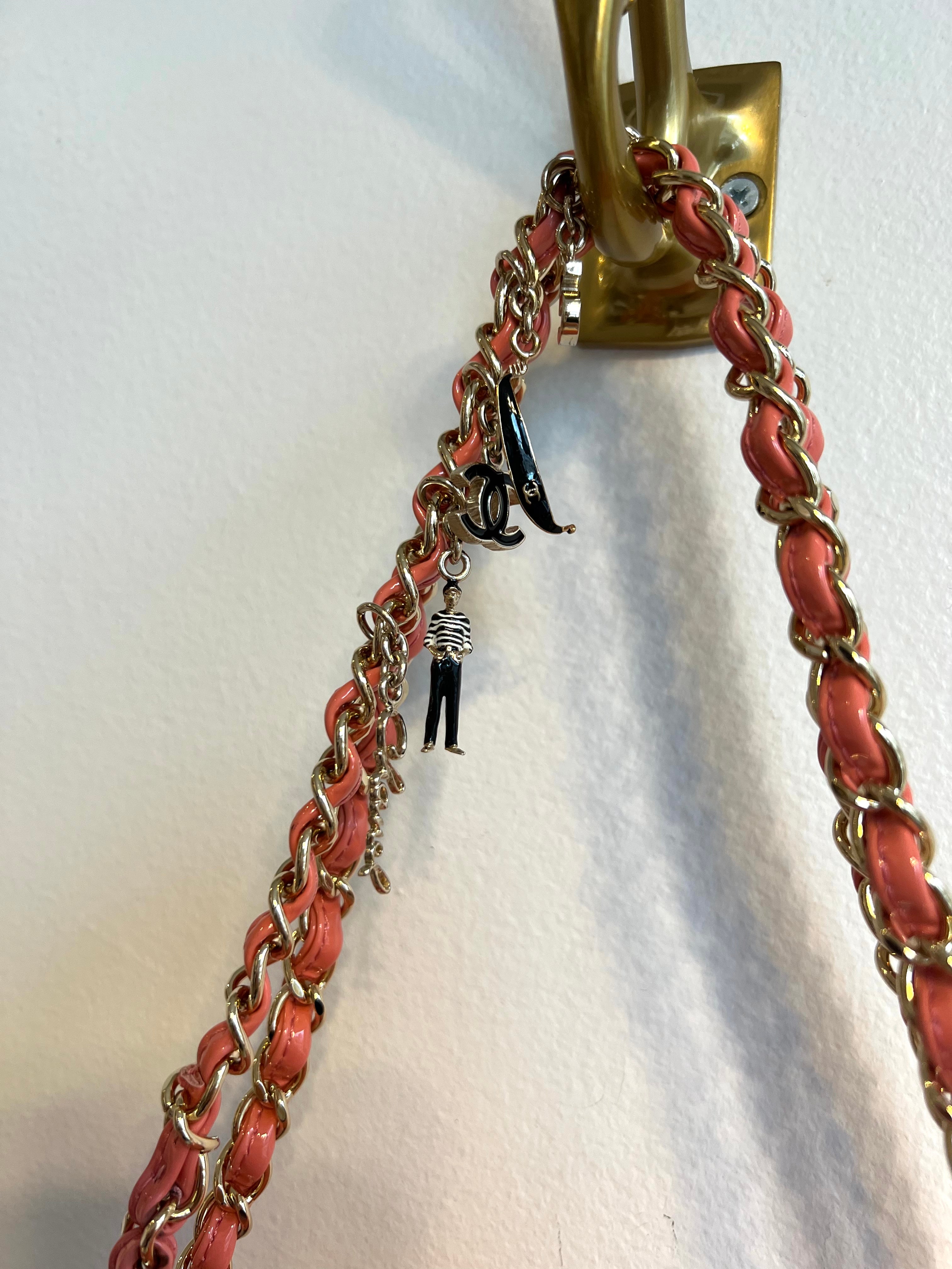Pre-Owned CHANEL Coral Patent Ginza 5th Anniversary Limited Edition Charm Bag