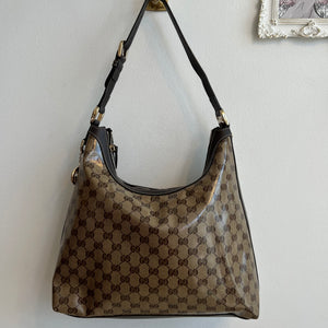 Pre-Owned GUCCI Crystal Coated GG Hobo