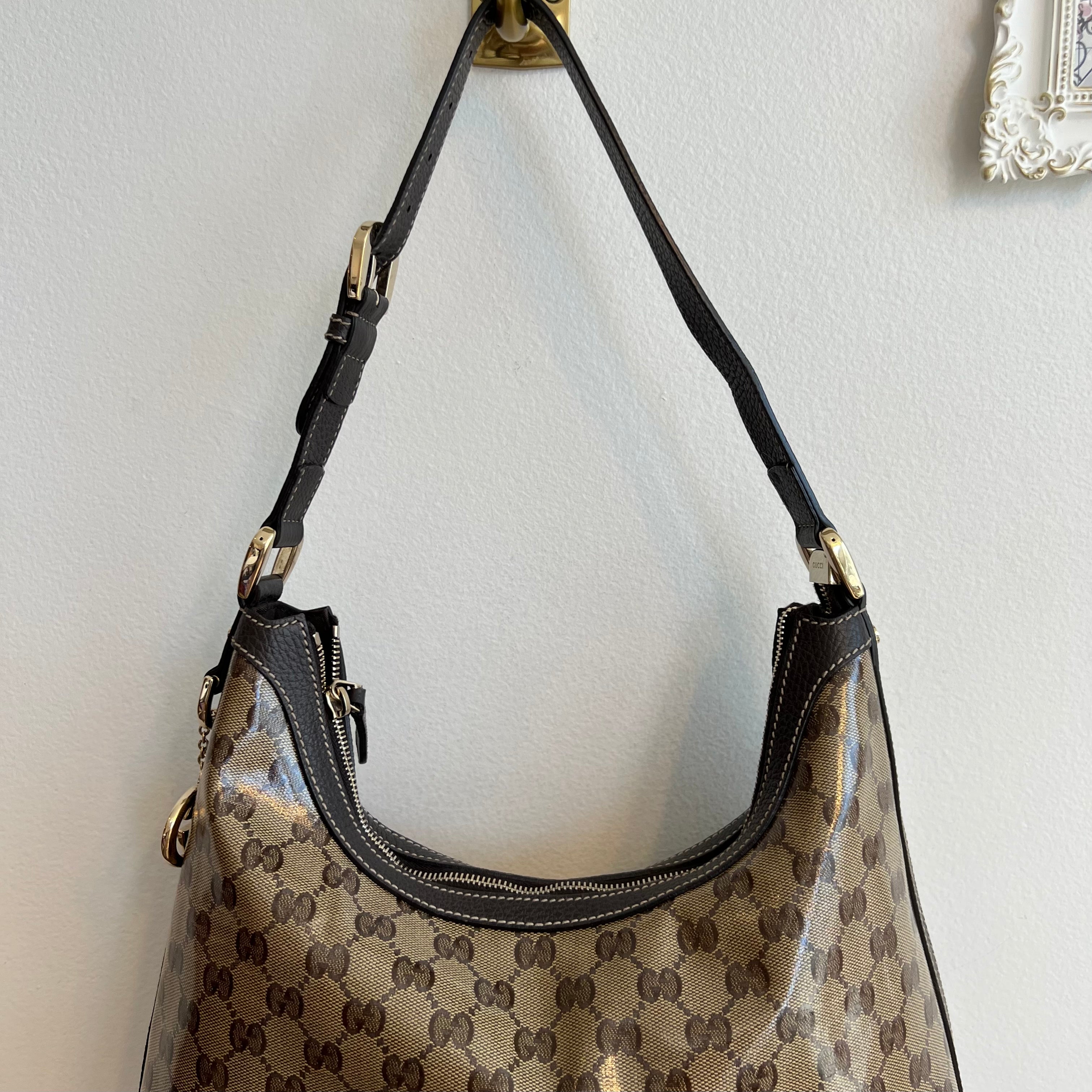 Pre-Owned GUCCI Crystal Coated GG Hobo