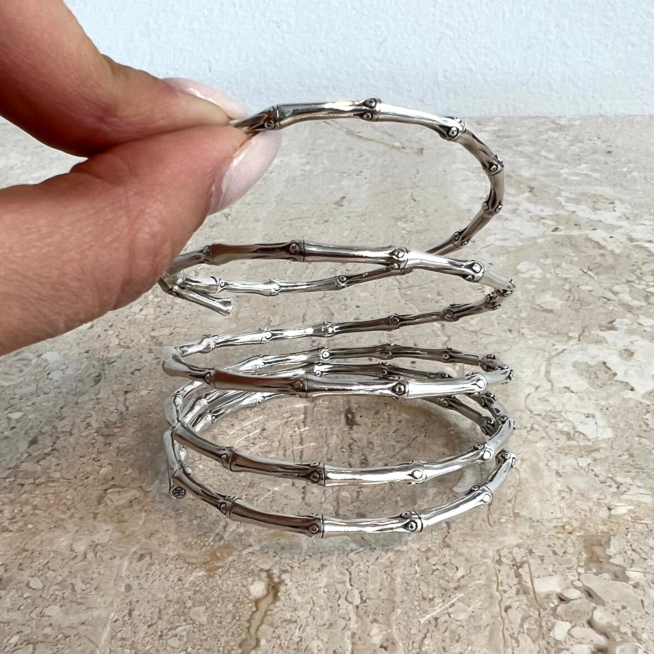 Pre-Owned JOHN HARDY SS 5 Coil Bamboo Collection Bracelet