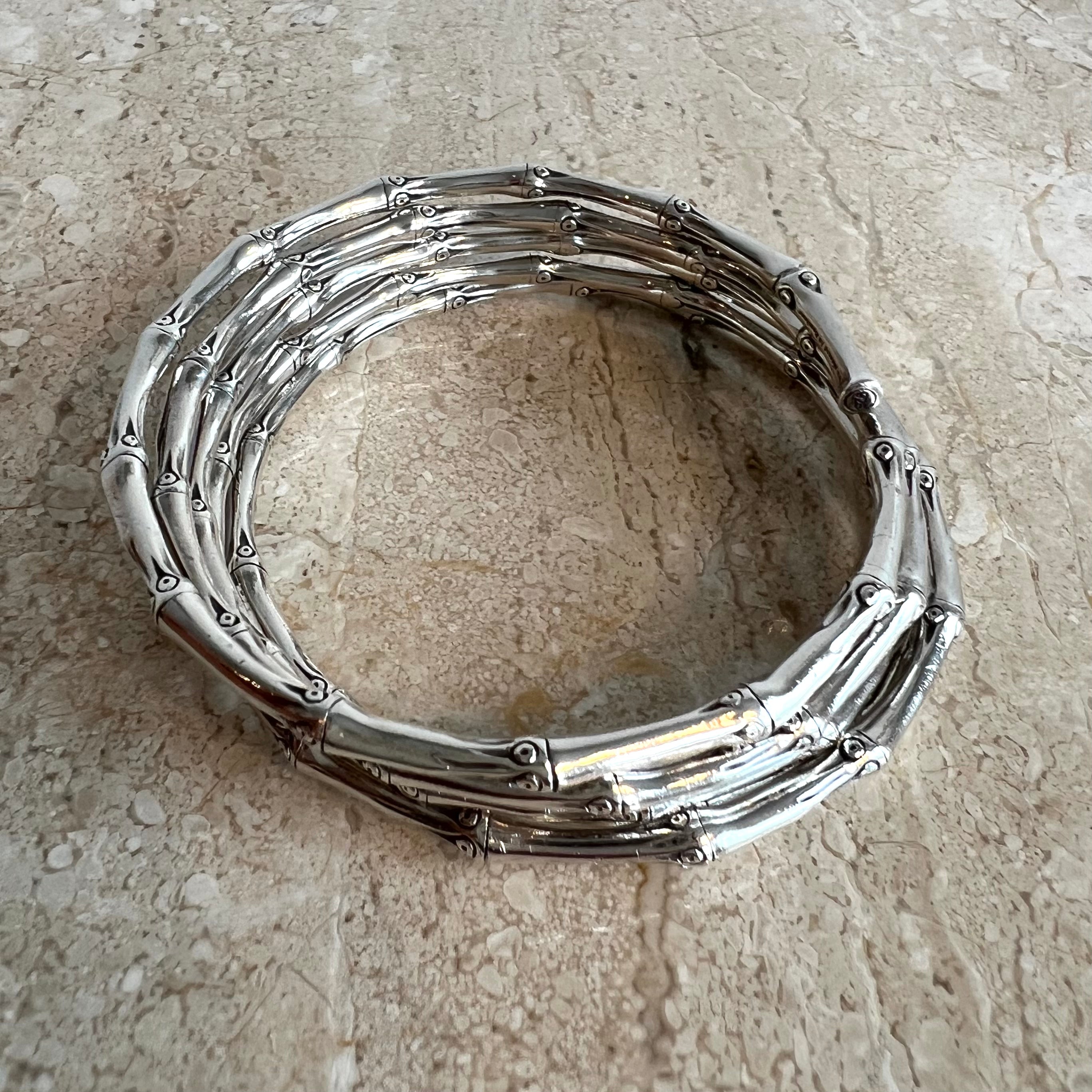 Pre-Owned JOHN HARDY SS 5 Coil Bamboo Collection Bracelet