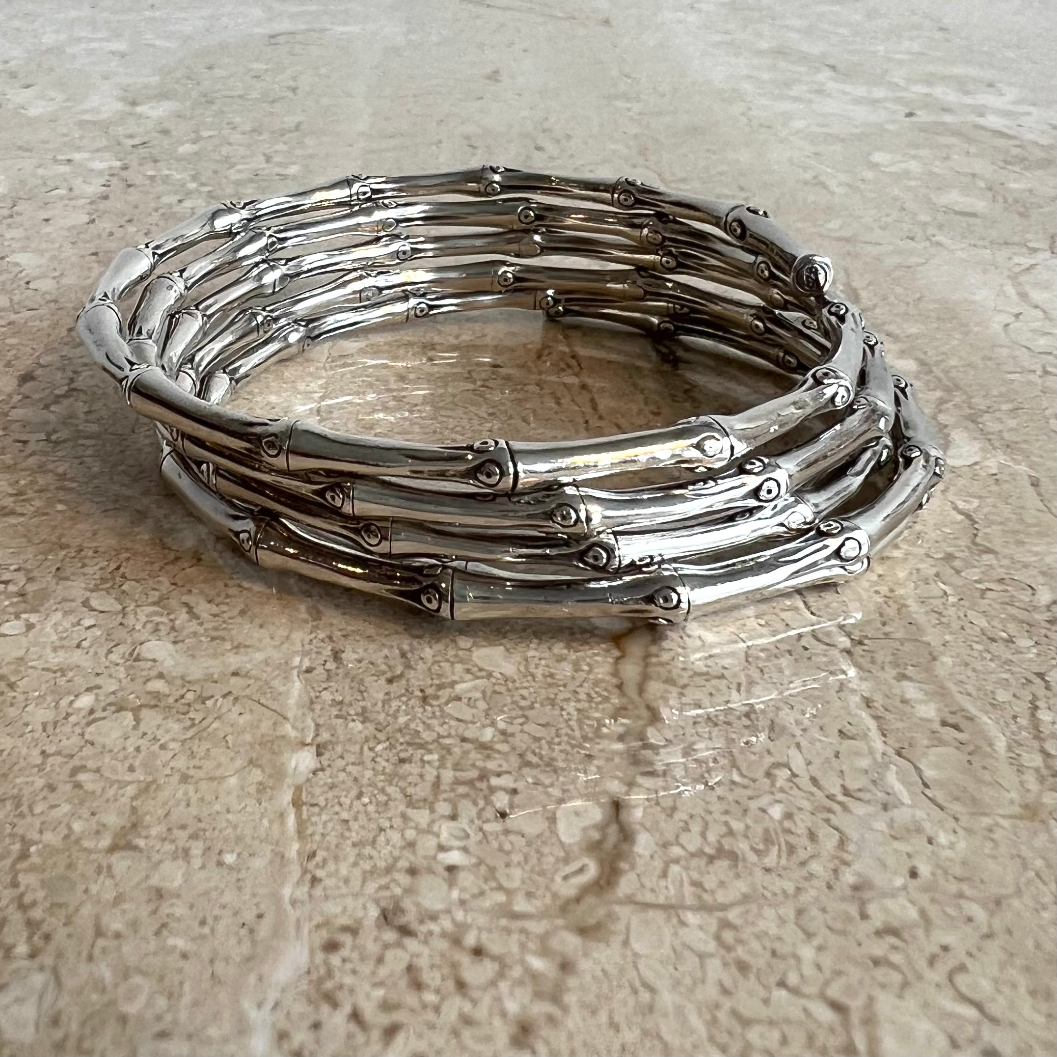Pre-Owned JOHN HARDY SS 5 Coil Bamboo Collection Bracelet