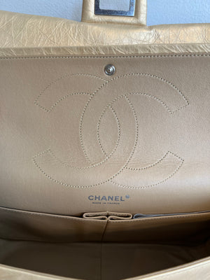 Pre-Owned CHANEL Gold Aged Calfskin Leather Reissue 226 Double Flap