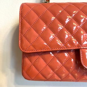 Pre-Owned CHANEL Coral Patent Ginza 5th Anniversary Limited Edition Charm Bag
