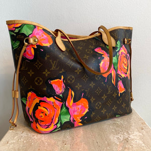 Pre-Owned LOUIS VUITTON Limited Edition Stephen Sprouse Monogram Roses Neverfull